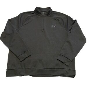 Greg Norman Mens Sweatshirt Pullover Outerwear Black 1/4 Zip Mock Neck X-Large